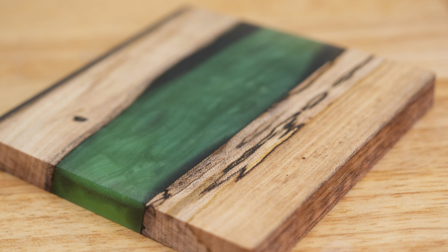 Spalted Maple with Blue and Green Epoxy