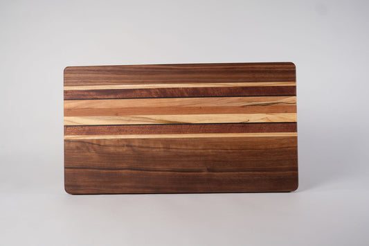 Walnut with Mahogany and Maple Stripes