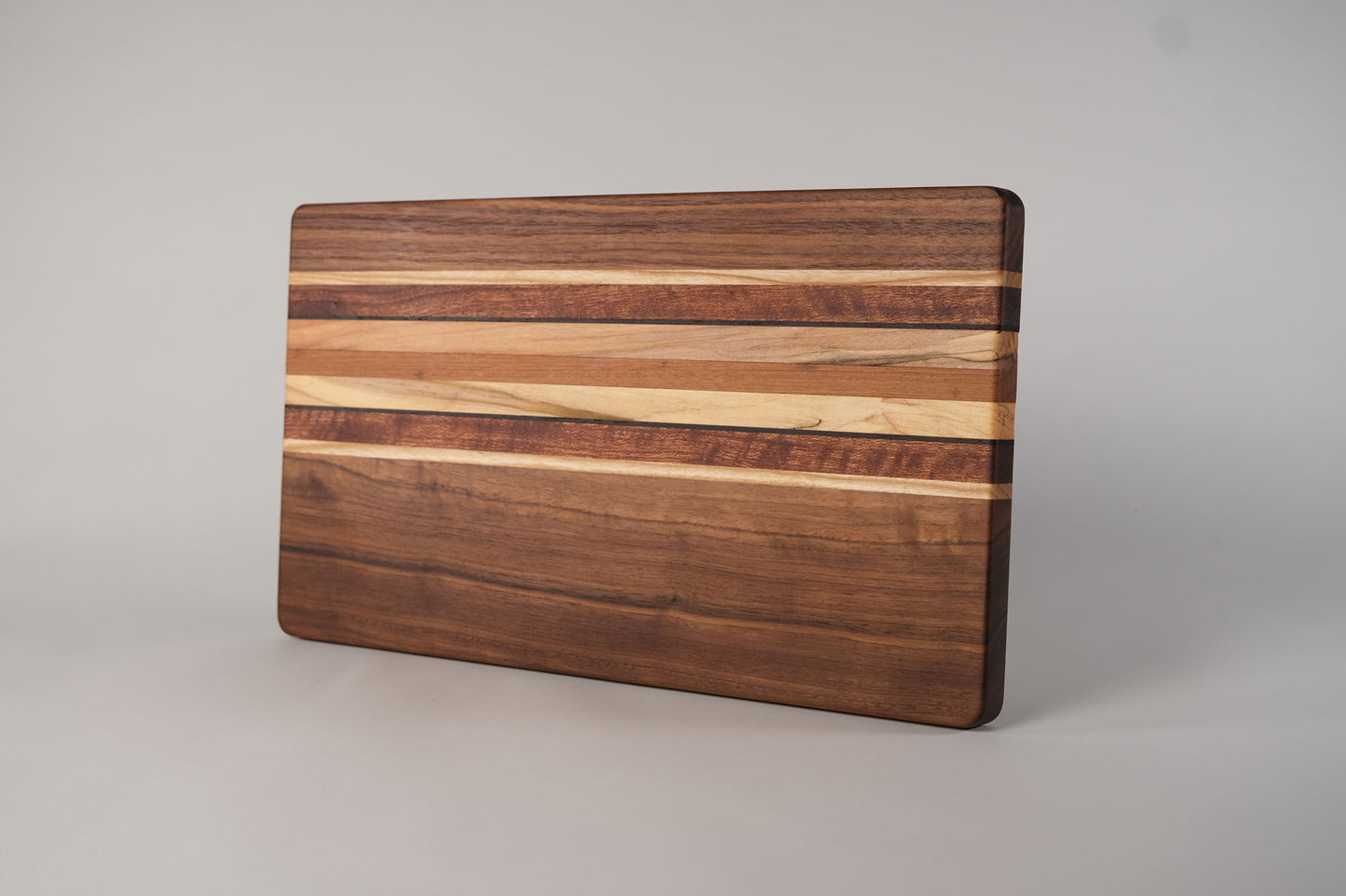 Walnut with Mahogany and Maple Stripes